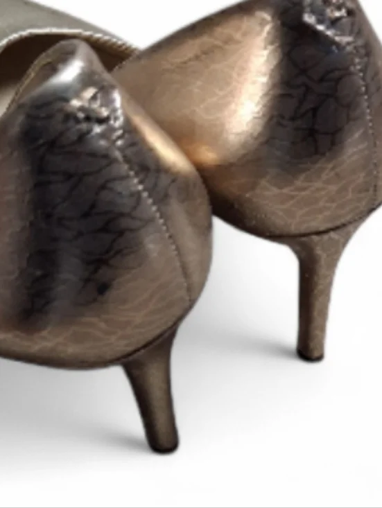 Sam Edelman Hazel Pointed Toe Pumps In Gold Leaf Size 8.5M - Picture 7 of 8